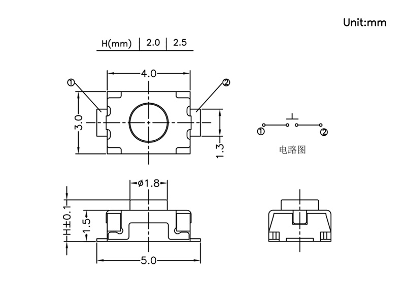 3040輕觸開關(guān)產(chǎn)品圖